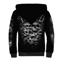 Skull Sherpa Hoodie Twisted Head Skull - Wonder Print Shop