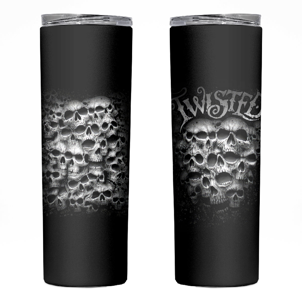 Skull Skinny Tumbler Twisted Head Skull - Wonder Print Shop