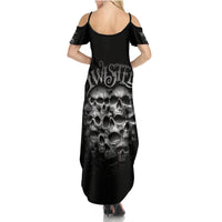 Skull Summer Maxi Dress Twisted Head Skull - Wonder Print Shop