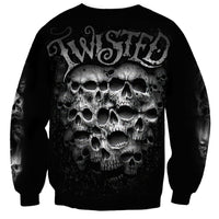 Skull Sweatshirt Twisted Head Skull - Wonder Print Shop