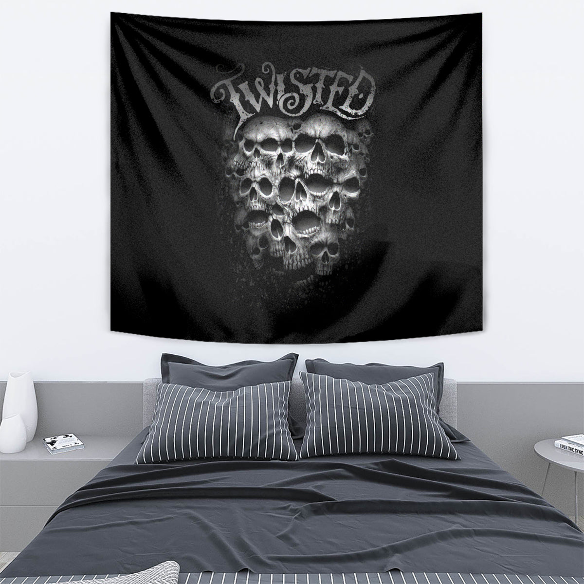 Skull Tapestry Twisted Head Skull - Wonder Print Shop