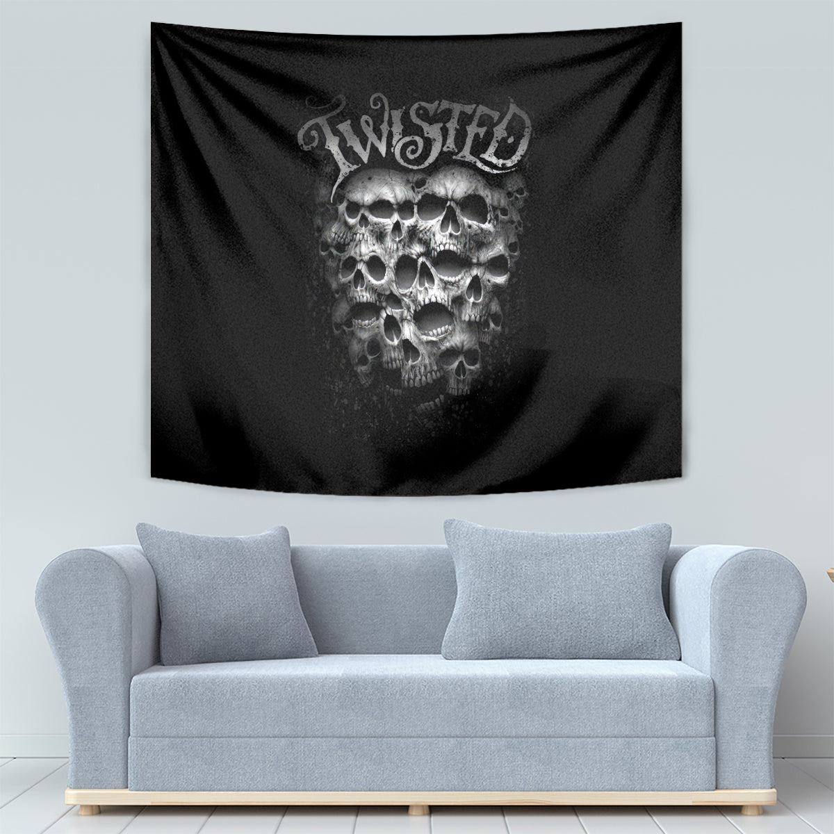 Skull Tapestry Twisted Head Skull - Wonder Print Shop