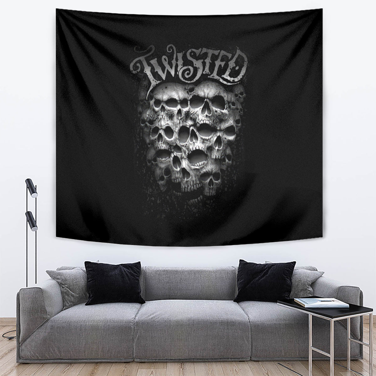 Skull Tapestry Twisted Head Skull - Wonder Print Shop