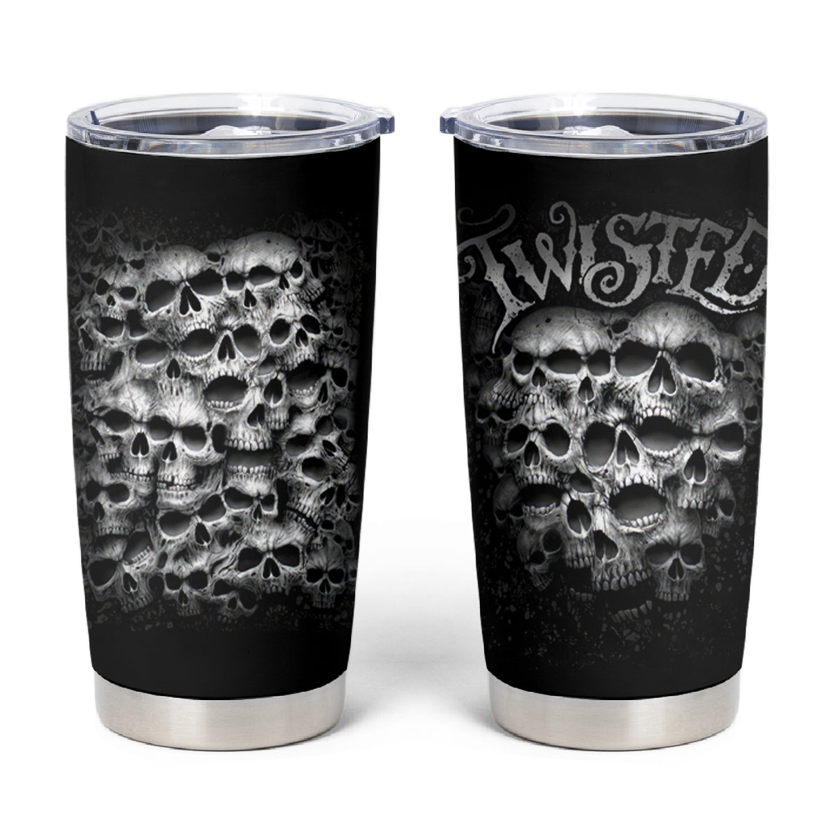 Skull Tumbler Cup Twisted Head Skull - Wonder Print Shop