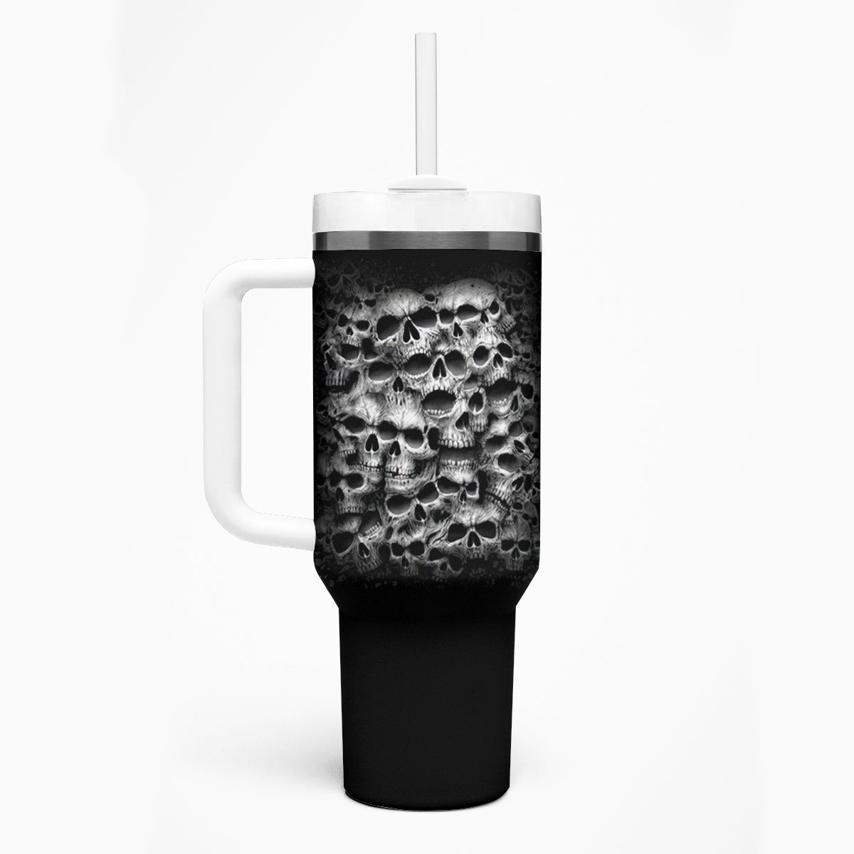 Skull Tumbler With Handle Twisted Head Skull - Wonder Print Shop