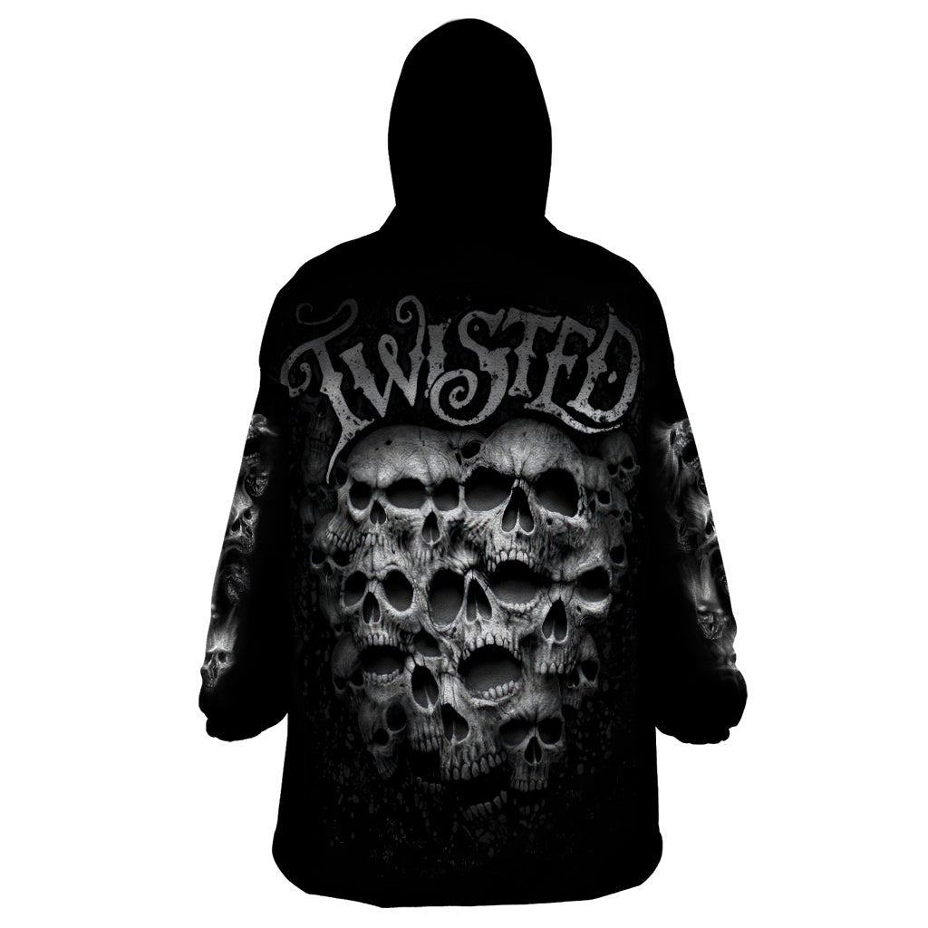 Skull Wearable Blanket Hoodie Twisted Head Skull - Wonder Print Shop