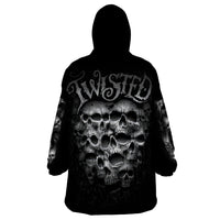Skull Wearable Blanket Hoodie Twisted Head Skull - Wonder Print Shop