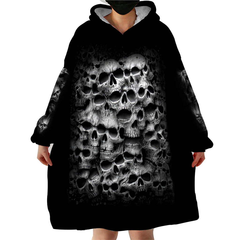 Skull Wearable Blanket Hoodie Twisted Head Skull - Wonder Print Shop