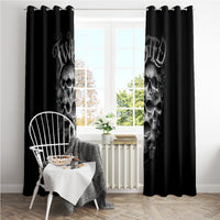 Skull Window Curtain Twisted Head Skull - Wonder Print Shop