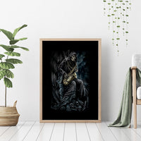 Skull Canvas Wall Art Musician Of Death - Wonder Print Shop