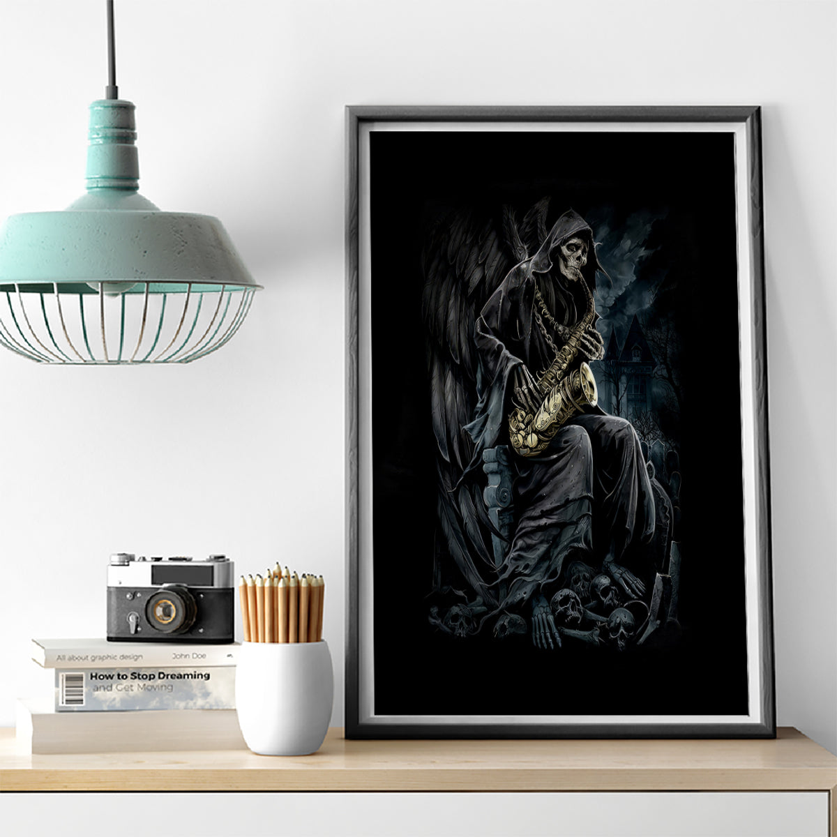 Skull Canvas Wall Art Musician Of Death - Wonder Print Shop