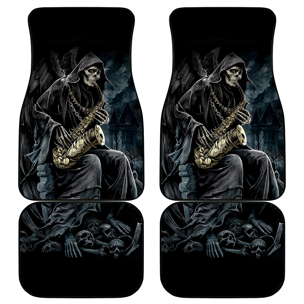 Skull Car Mats Musician Of Death - Wonder Print Shop