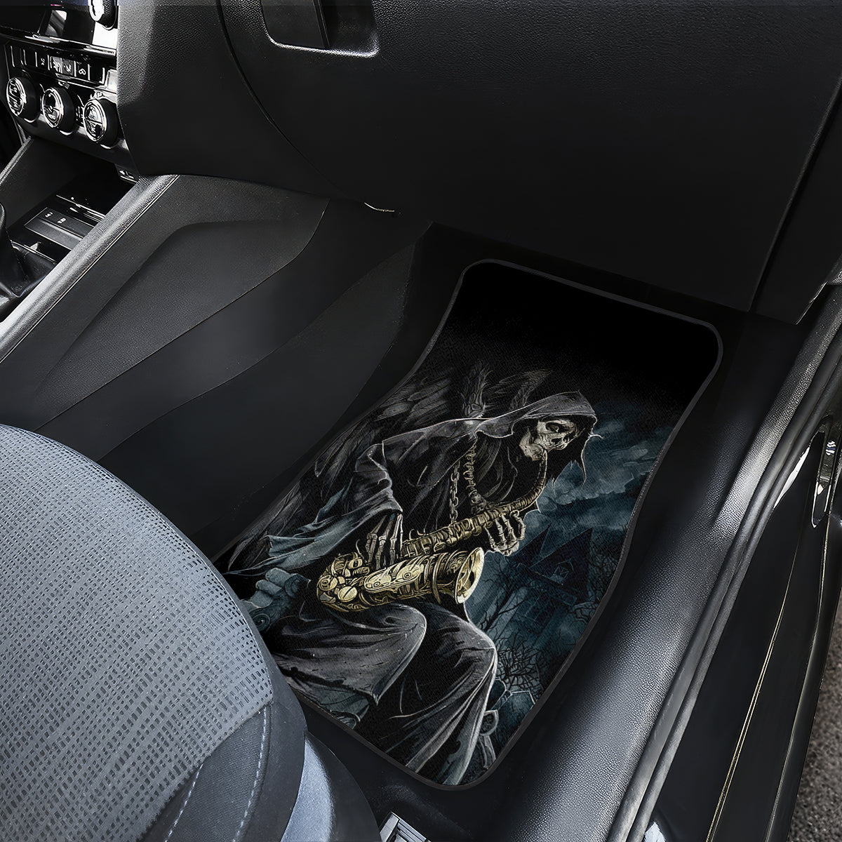 Skull Car Mats Musician Of Death - Wonder Print Shop