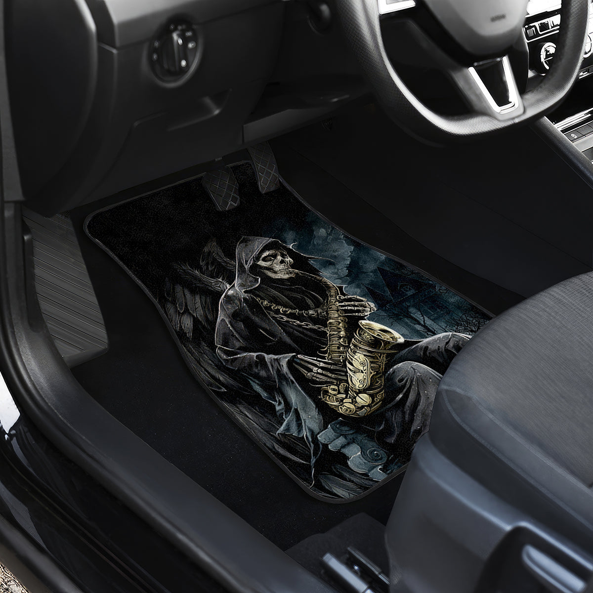 Skull Car Mats Musician Of Death - Wonder Print Shop