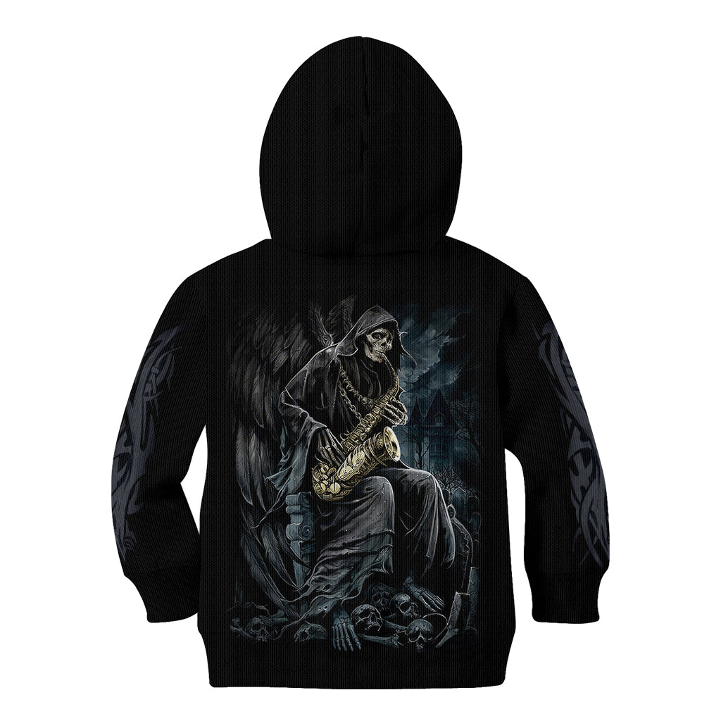 Skull Kid Hoodie Musician Of Death - Wonder Print Shop