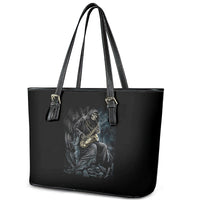 Skull Leather Tote Bag Musician Of Death - Wonder Print Shop