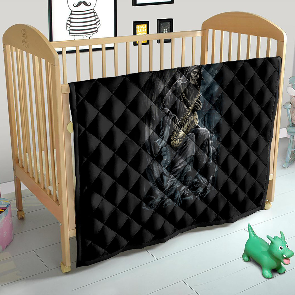 Skull Quilt Musician Of Death - Wonder Print Shop