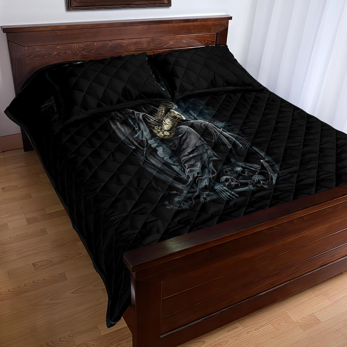 Skull Quilt Bed Set Musician Of Death - Wonder Print Shop