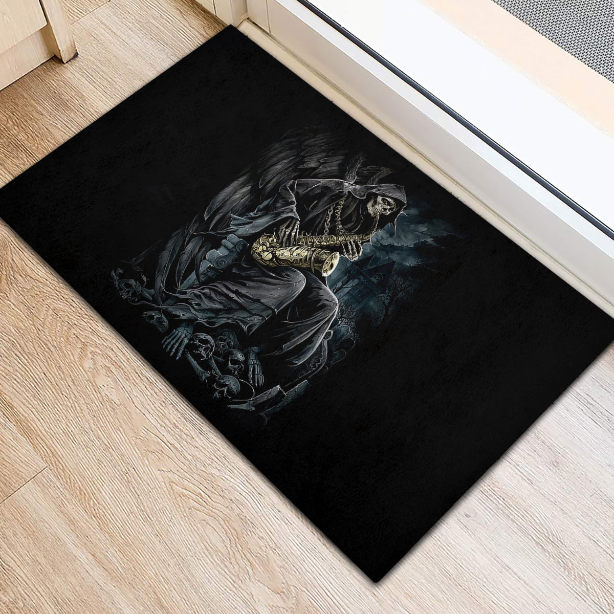 Skull Rubber Doormat Musician Of Death - Wonder Print Shop