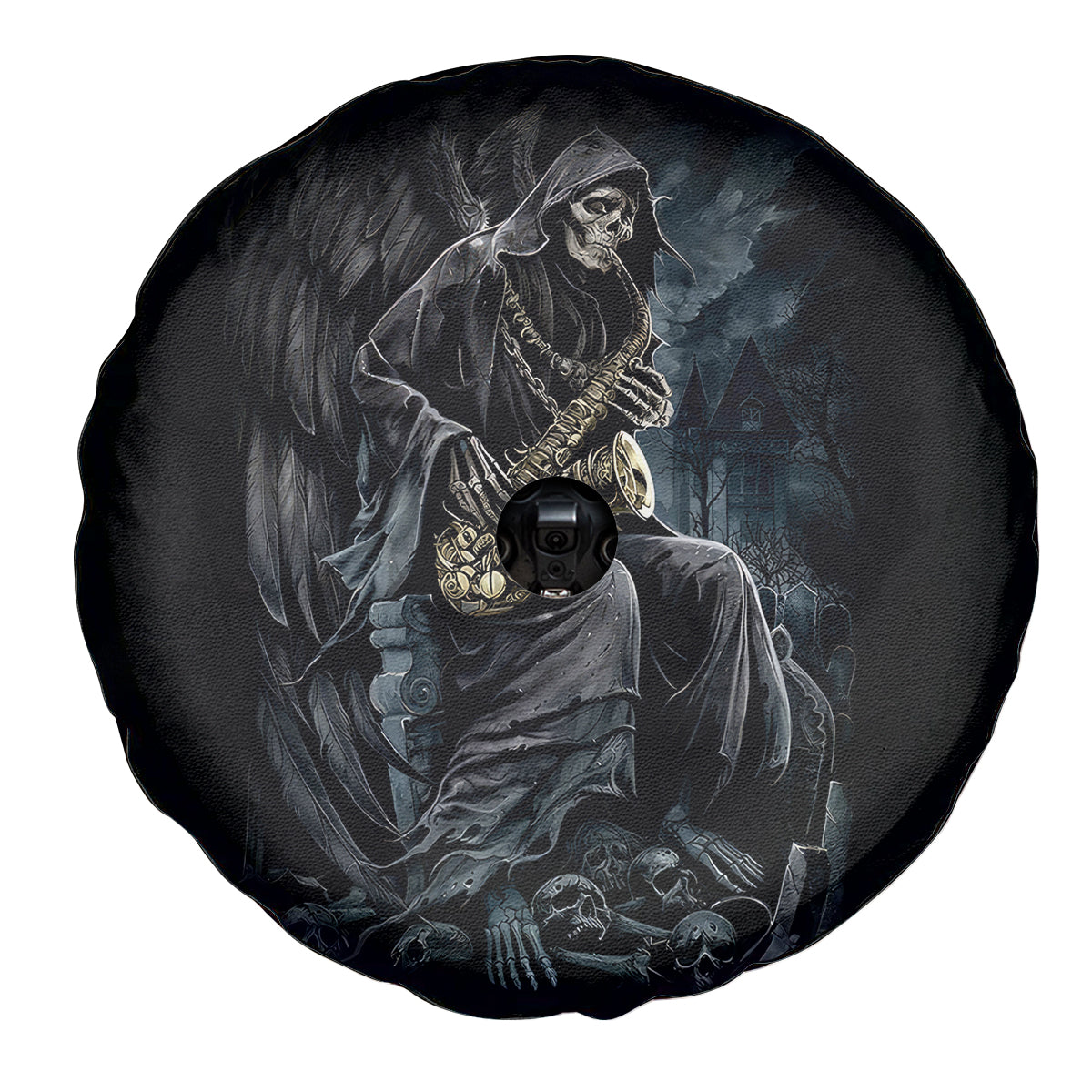 Skull Spare Tire Cover Musician Of Death - Wonder Print Shop