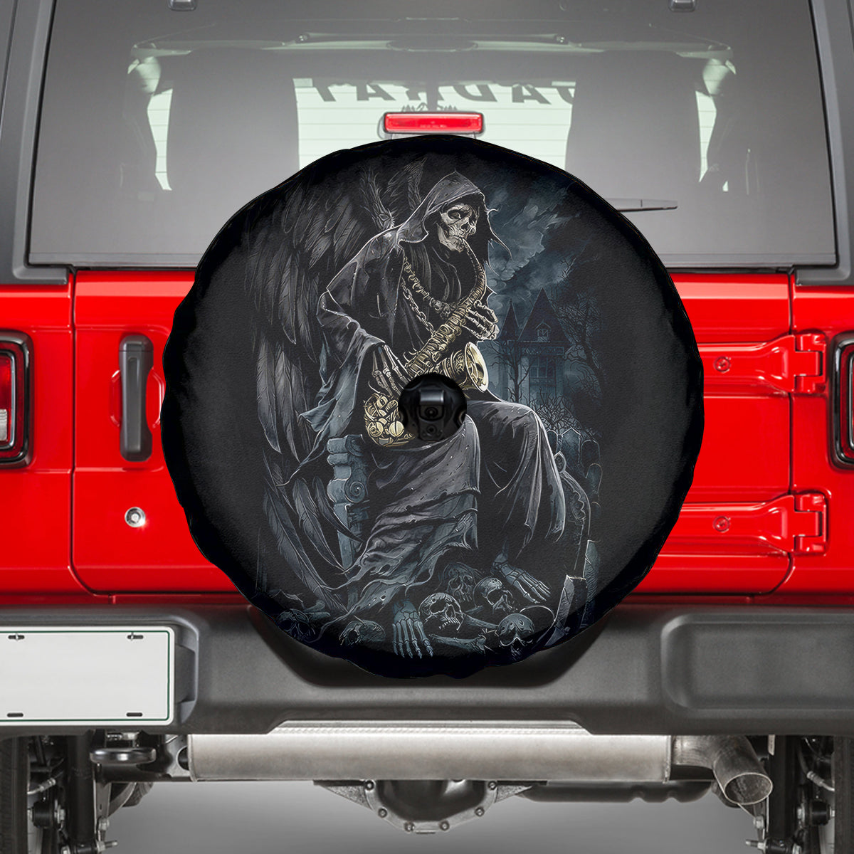 Skull Spare Tire Cover Musician Of Death - Wonder Print Shop