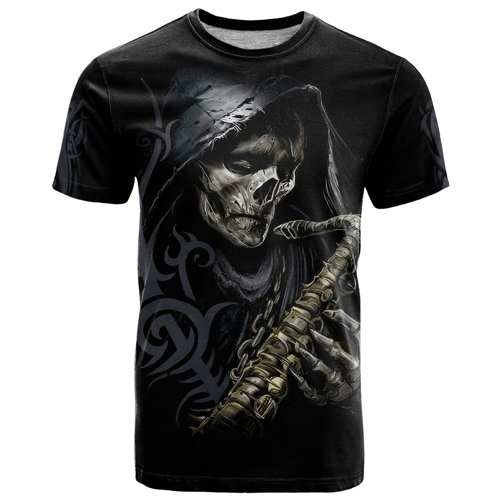 Skull T Shirt Musician Of Death - Wonder Print Shop