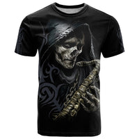 Skull T Shirt Musician Of Death - Wonder Print Shop