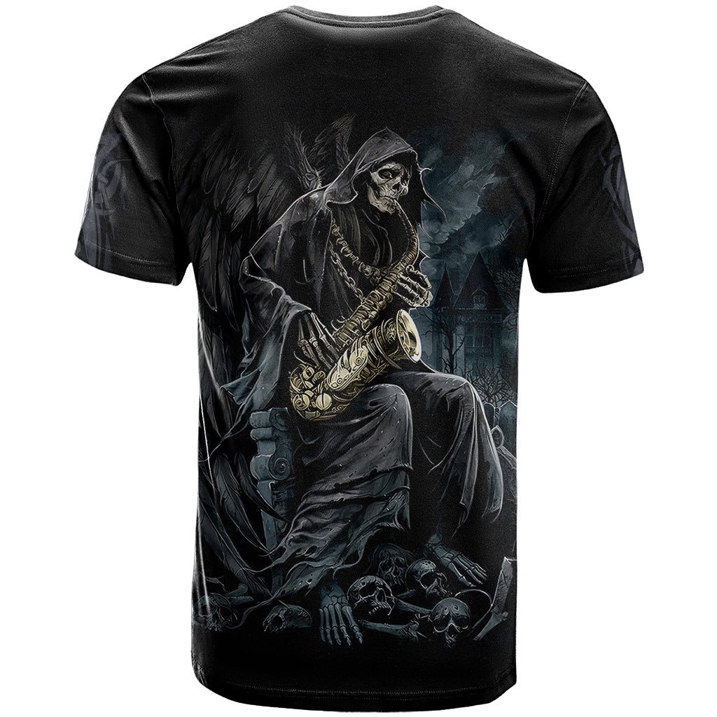 Skull T Shirt Musician Of Death - Wonder Print Shop