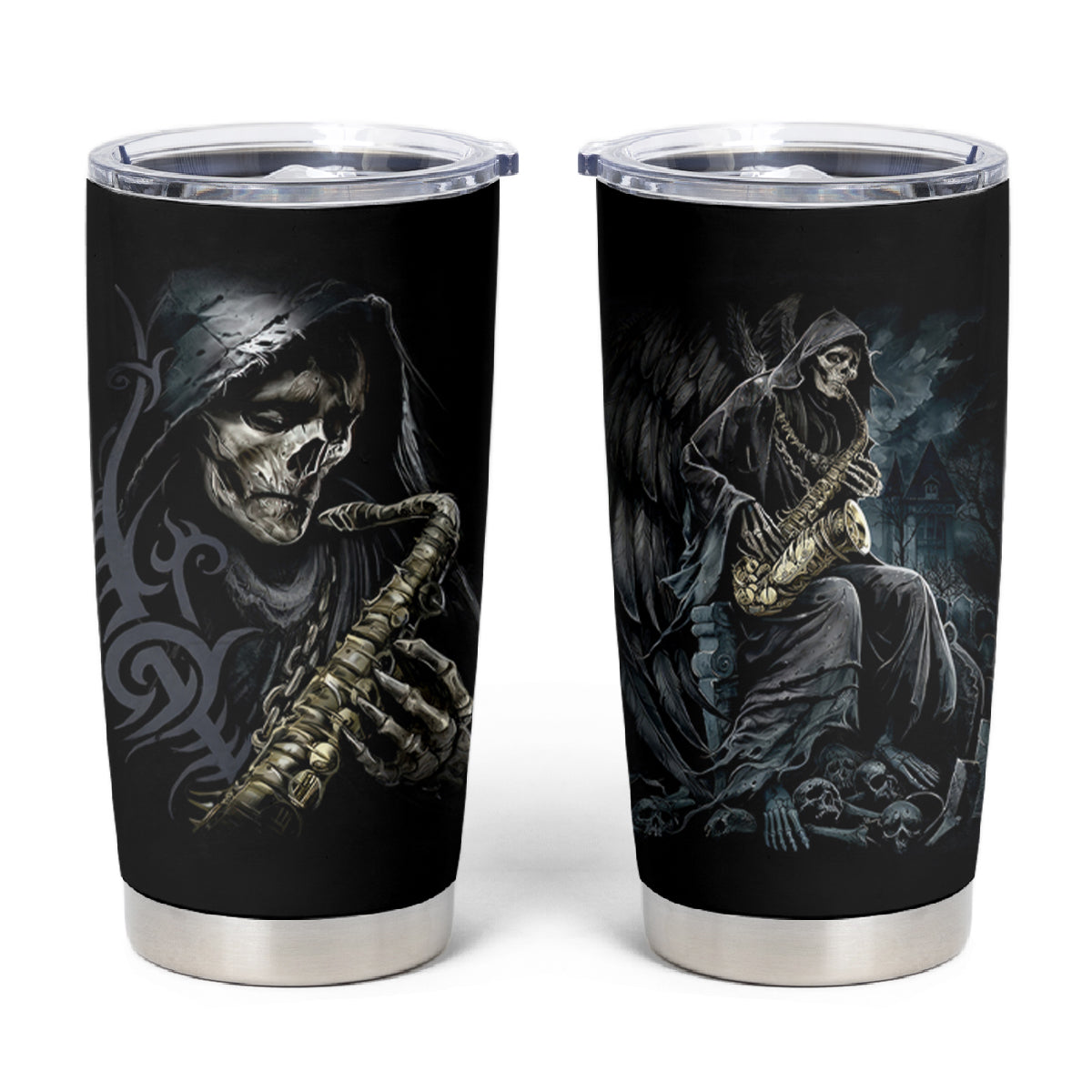 Skull Tumbler Cup Musician Of Death - Wonder Print Shop