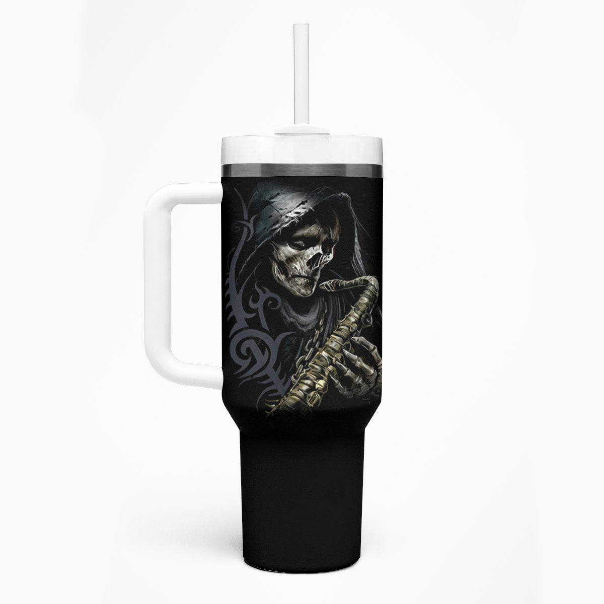 Skull Tumbler With Handle Musician Of Death - Wonder Print Shop