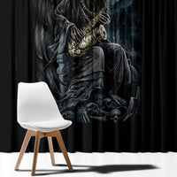 Skull Window Curtain Musician Of Death - Wonder Print Shop