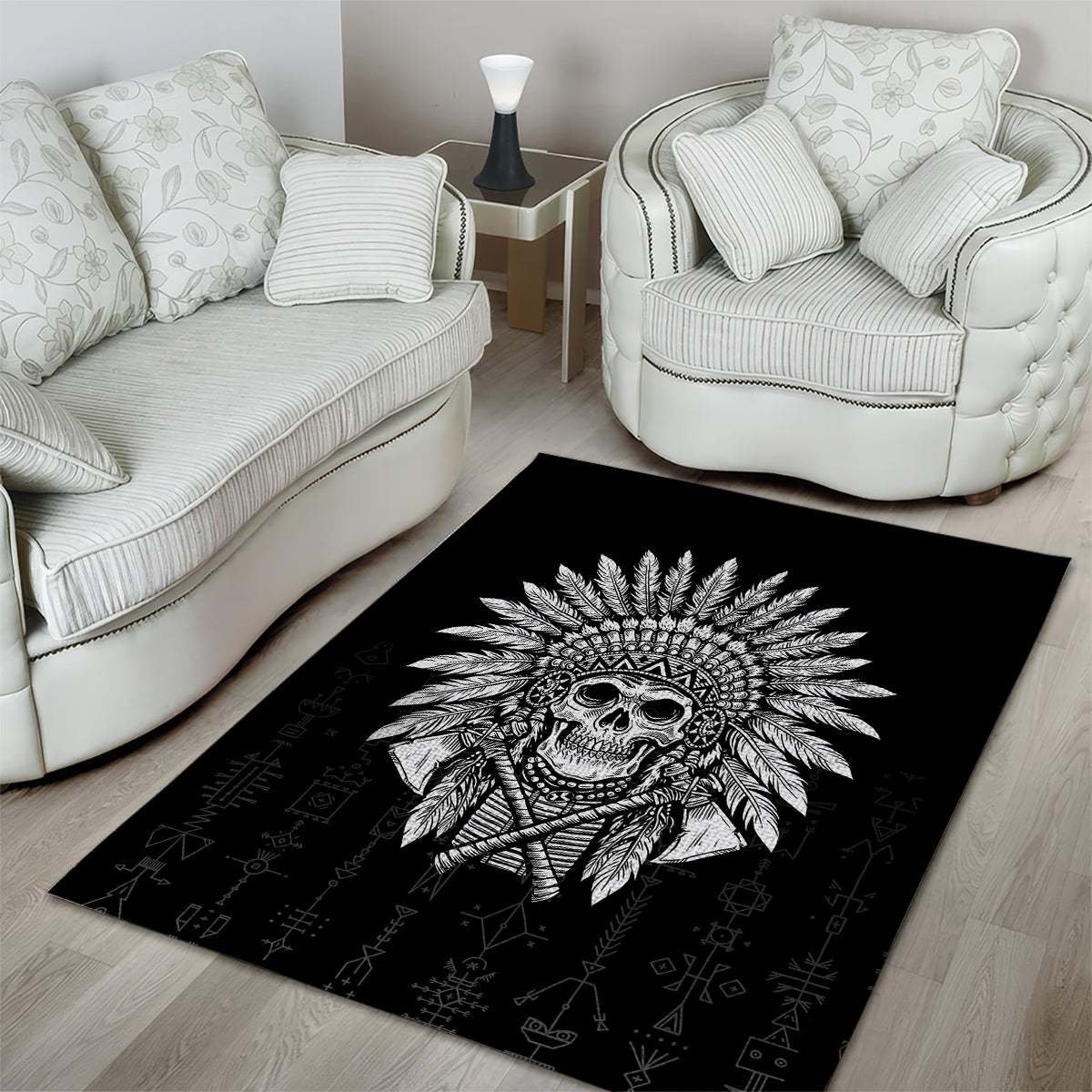 Skull Area Rug Chief Skeleton - Wonder Print Shop