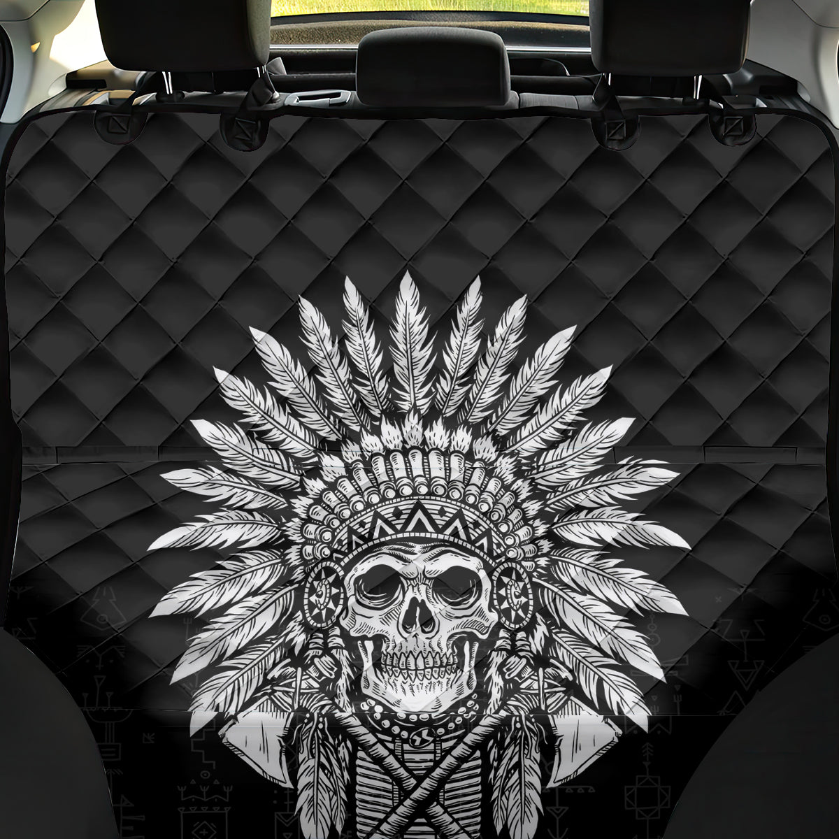 Skull Back Car Seat Cover Chief Skeleton - Wonder Print Shop