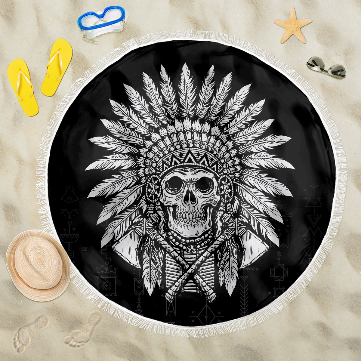 Skull Beach Blanket Chief Skeleton - Wonder Print Shop