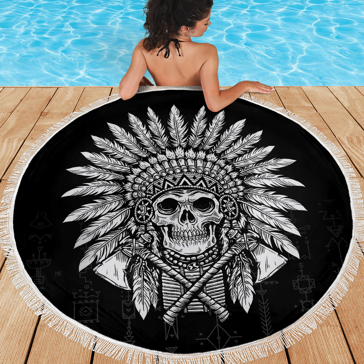 Skull Beach Blanket Chief Skeleton - Wonder Print Shop