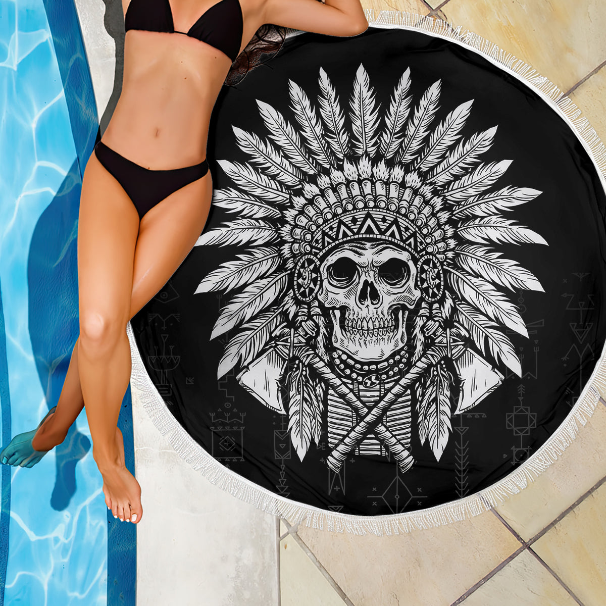 Skull Beach Blanket Chief Skeleton - Wonder Print Shop