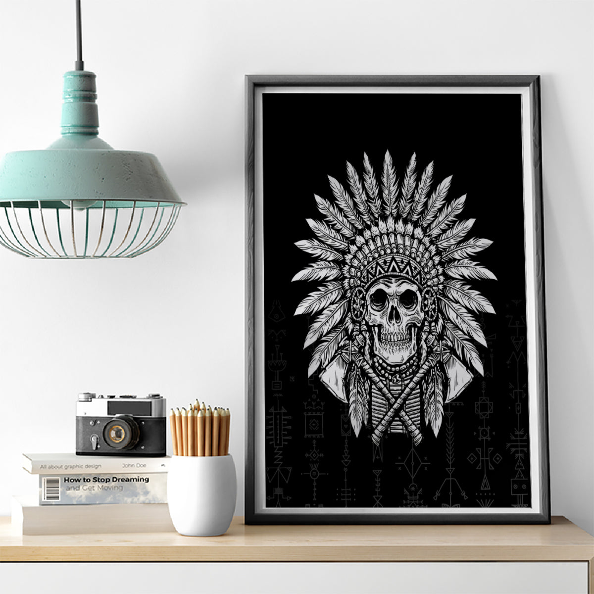 Skull Canvas Wall Art Chief Skeleton - Wonder Print Shop