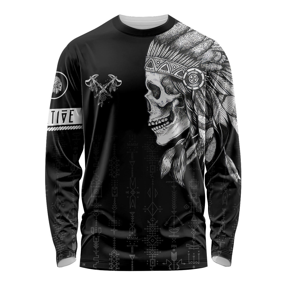 Skull Long Sleeve Shirt Chief Skeleton - Wonder Print Shop