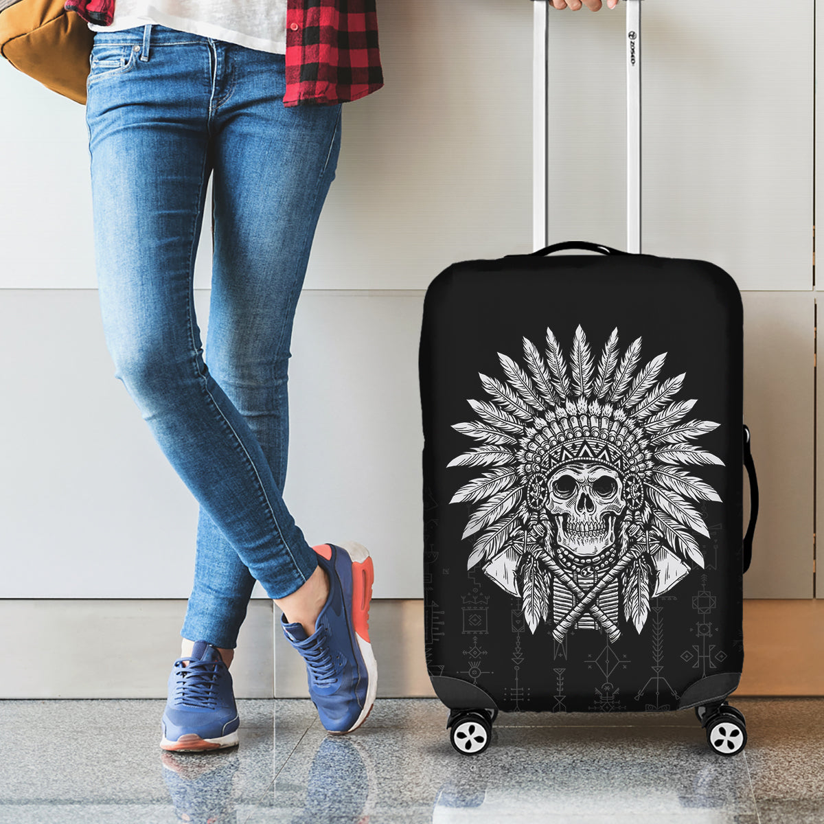 Skull Luggage Cover Chief Skeleton - Wonder Print Shop