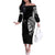 Skull Off The Shoulder Long Sleeve Dress Chief Skeleton - Wonder Print Shop
