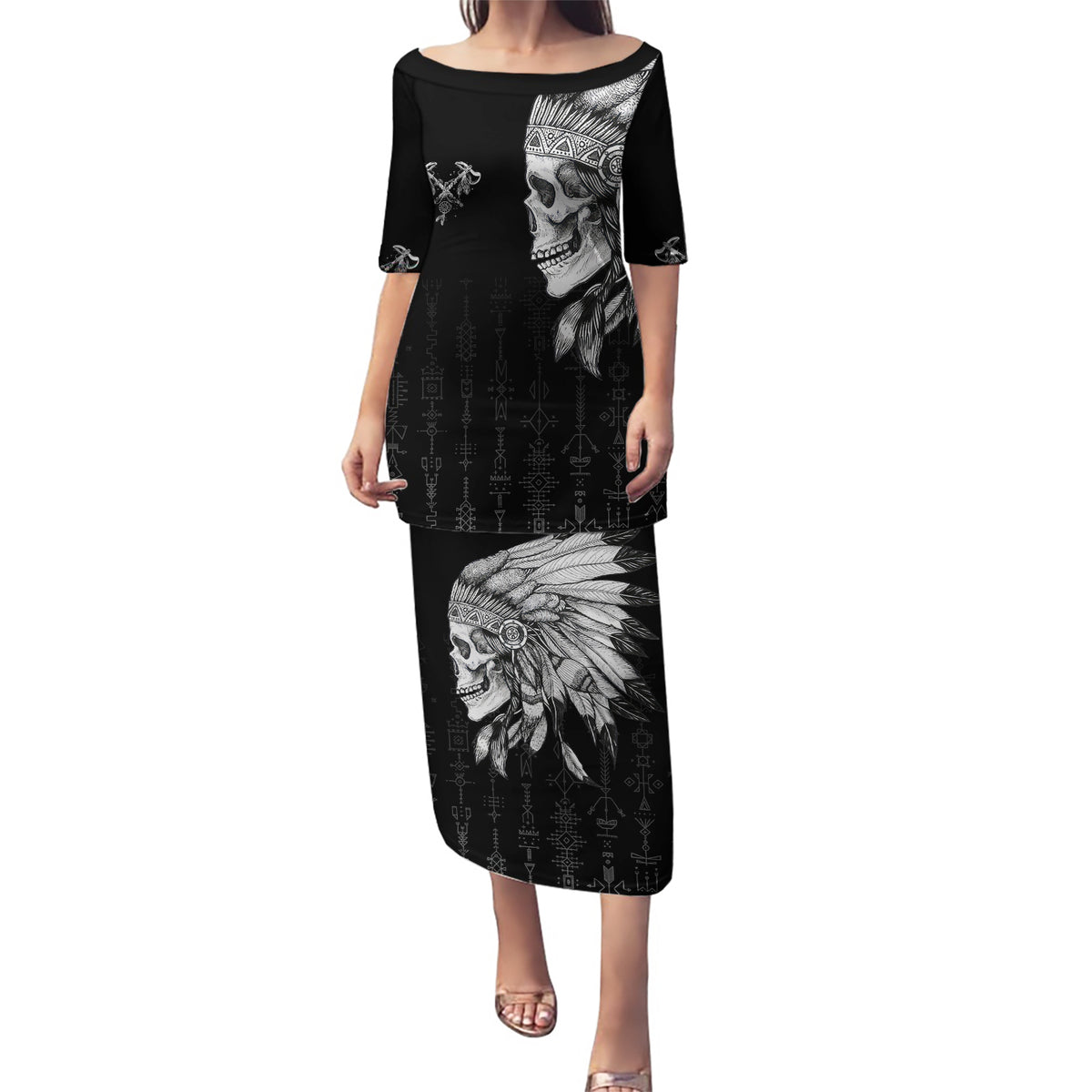 Skull Puletasi Chief Skeleton - Wonder Print Shop