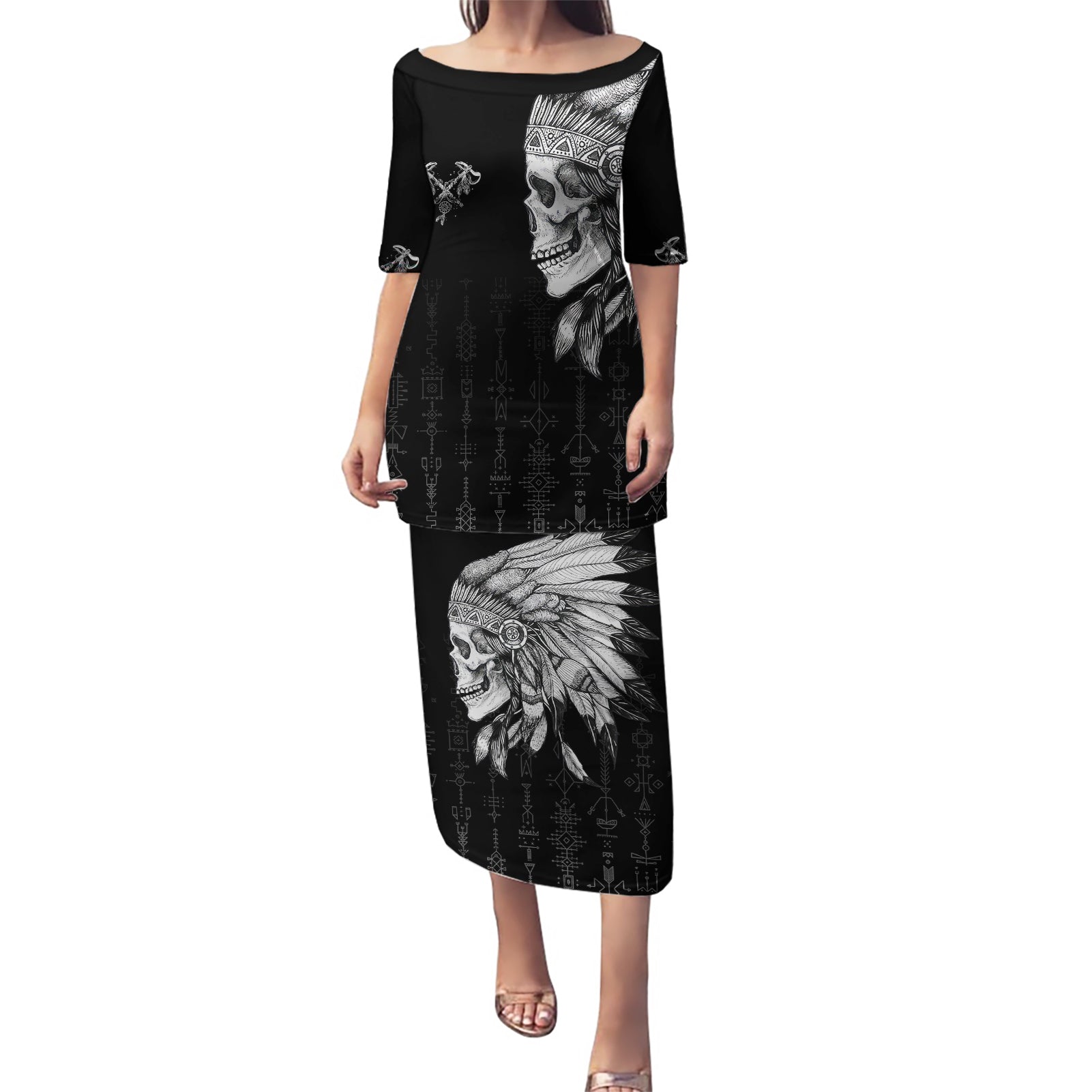 Skull Puletasi Chief Skeleton - Wonder Print Shop