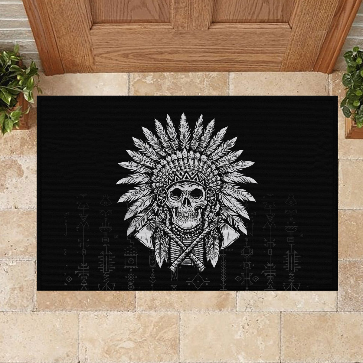 Skull Rubber Doormat Chief Skeleton - Wonder Print Shop