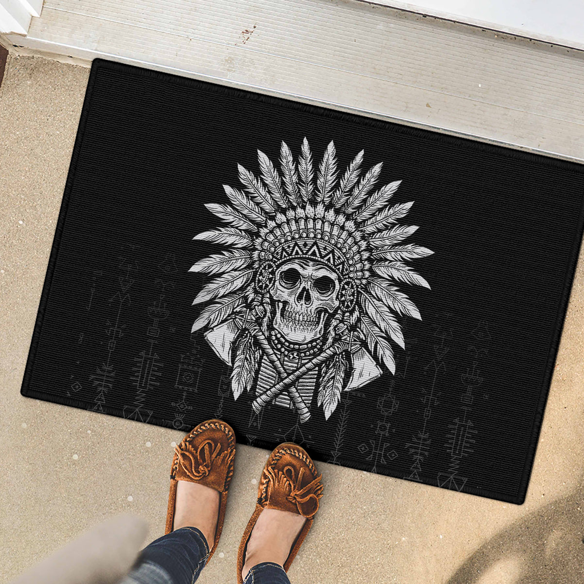 Skull Rubber Doormat Chief Skeleton - Wonder Print Shop
