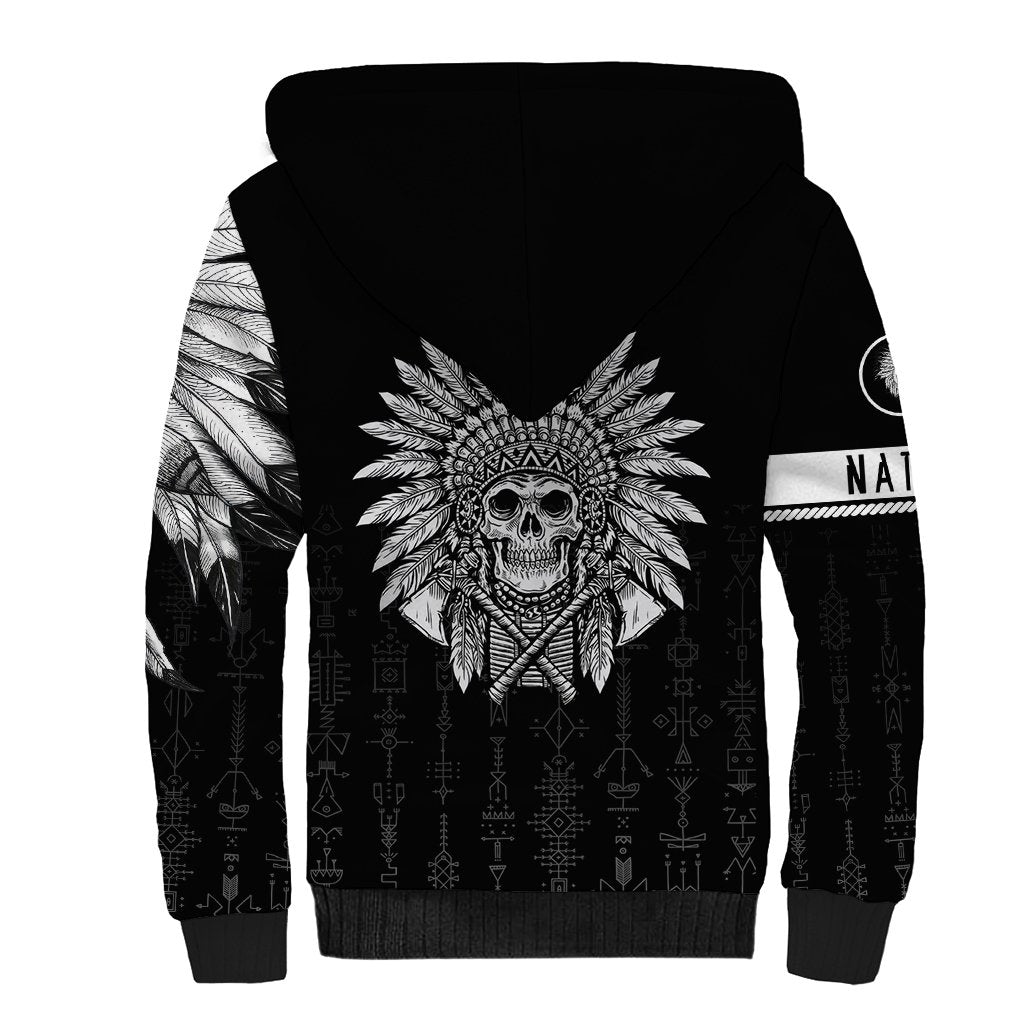 Skull Sherpa Hoodie Chief Skeleton - Wonder Print Shop