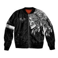 Skull Sleeve Zip Bomber Jacket Chief Skeleton - Wonder Print Shop