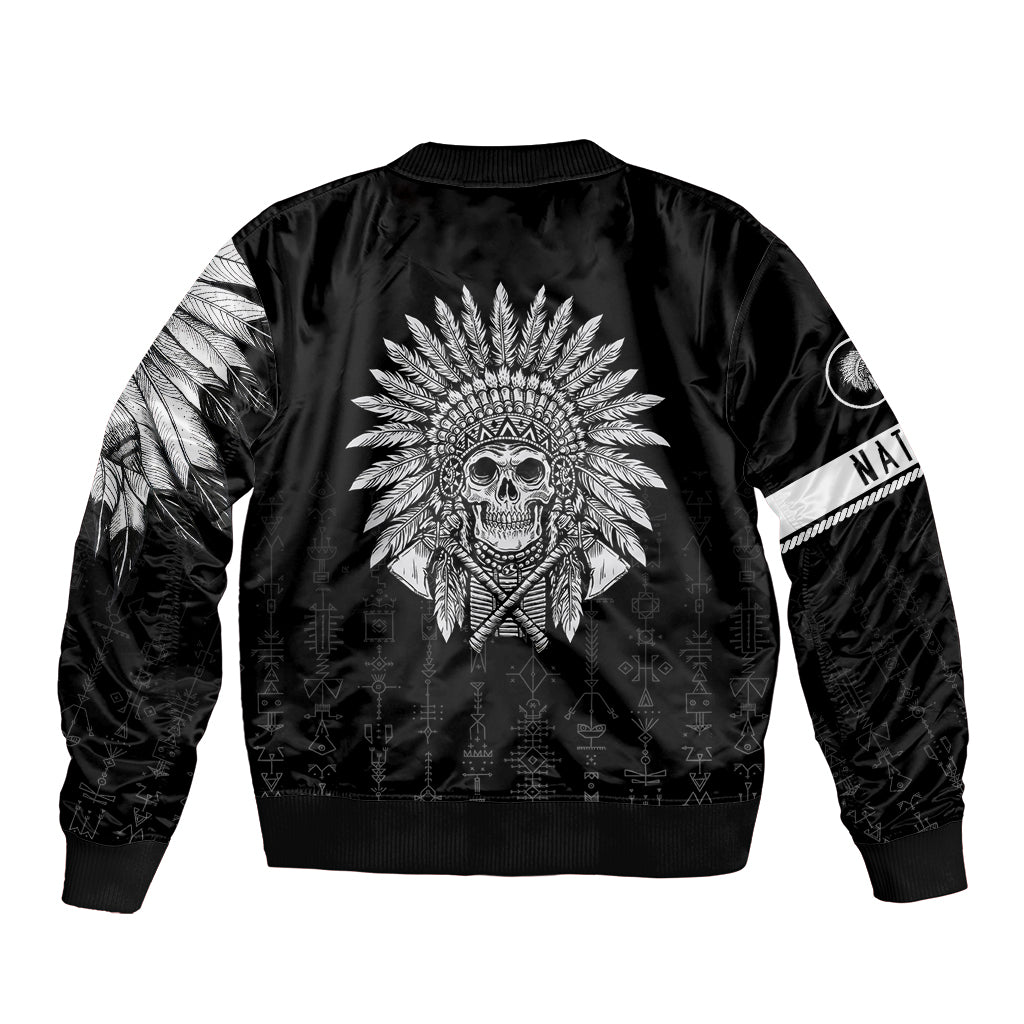 Skull Sleeve Zip Bomber Jacket Chief Skeleton - Wonder Print Shop