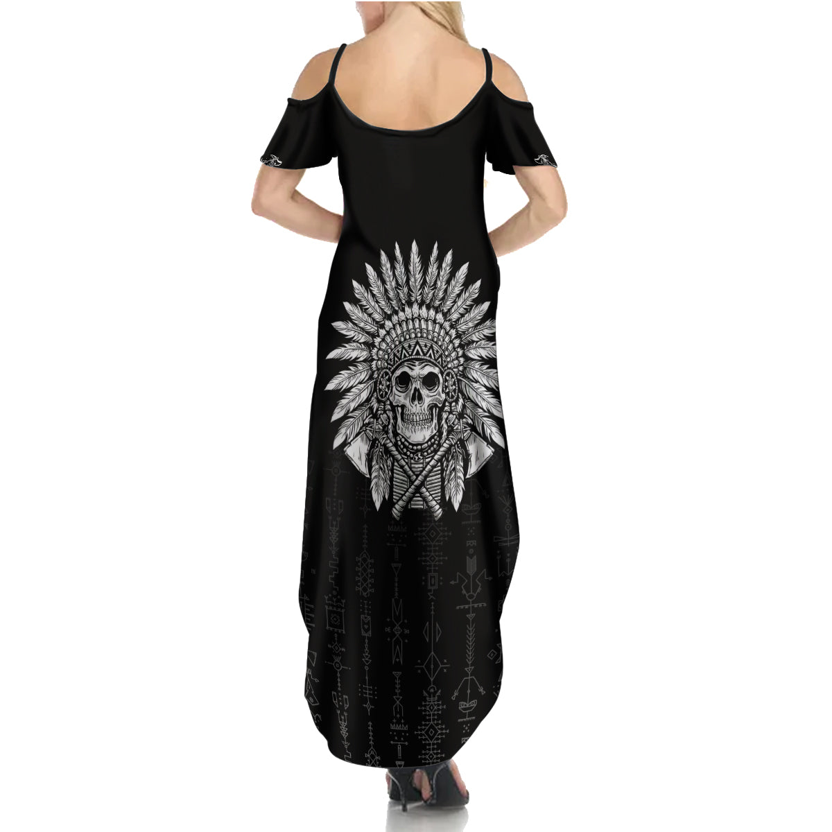 Skull Summer Maxi Dress Chief Skeleton - Wonder Print Shop