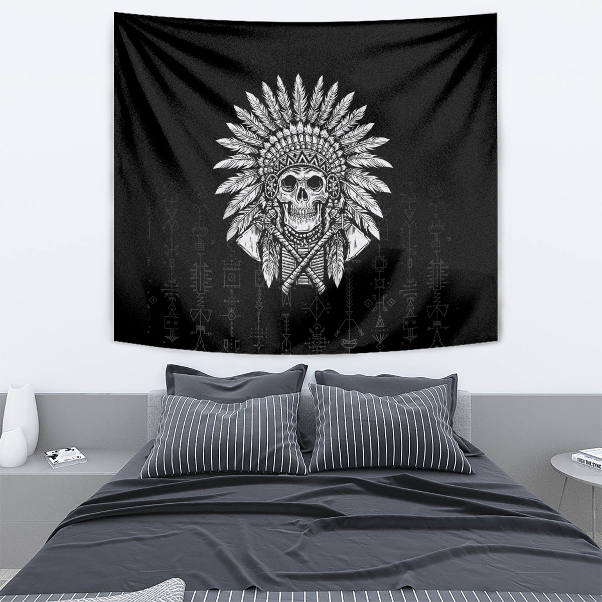 Skull Tapestry Chief Skeleton - Wonder Print Shop