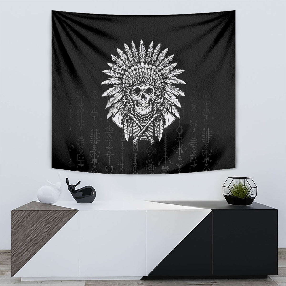 Skull Tapestry Chief Skeleton - Wonder Print Shop